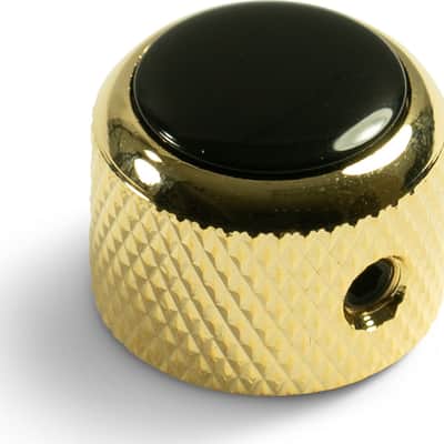 Q-Parts Knobs With Black Inlay - Dome Gold