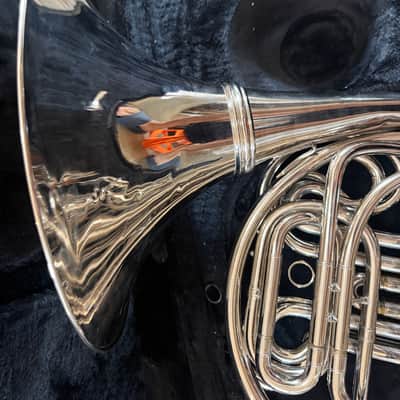 Silver  Double French Horn with case and mouthpiece image 10