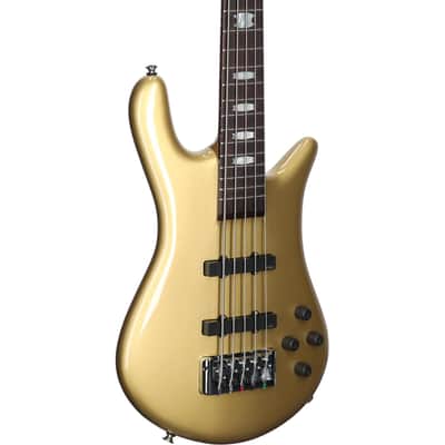 Spector Euro 5 Classic Electric Bass, 5-String (with Gig Bag), Metallic Gold Gloss image 1