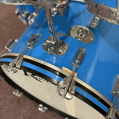 Rogers Fullerton Powertone 70s Vintage Drum Kit - Pacific Blue (22, 12, 13, 16) image 4