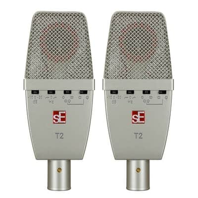 sE Electronics T2 Large Diaphragm Multipattern Condenser Microphone - Matched Pair 2010 - Present - Silver image 1