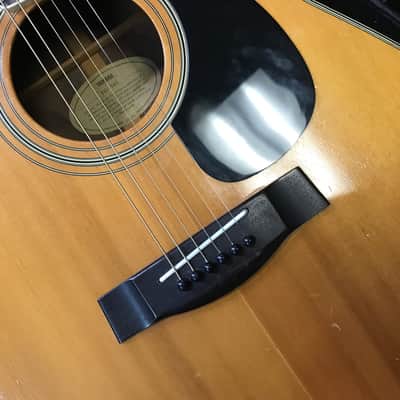 Yamaha FG-345 acoustic dreadnought guitar 1970s made in Taiwan with vintage hard case image 2