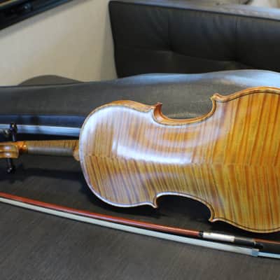 An Antique Antonius Stradivarius Nicolo Eberti Copy Full Size 4/4 Violin Bow & Case3 V image 5