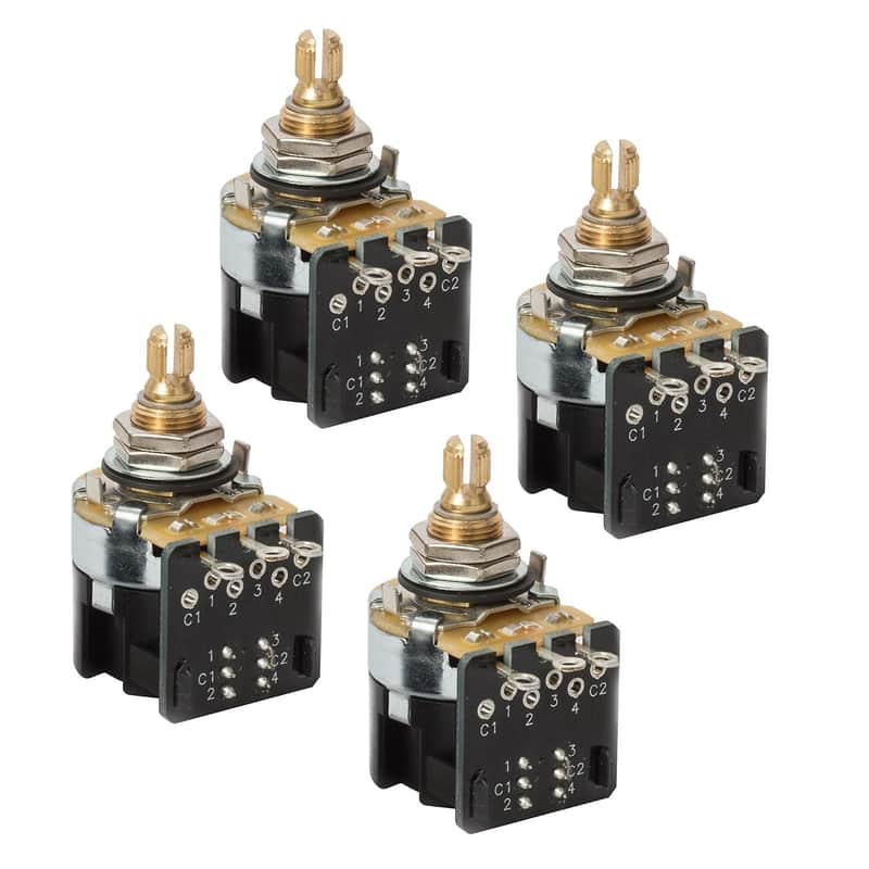 CTS Push-Pull Pots, DPDT, Split Shaft, 250K-ohm (CTS #450S 3908) - 4 Pack image 1