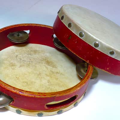 Ludwig 1930's Vintage School Tambourine with Hand Drum image 2