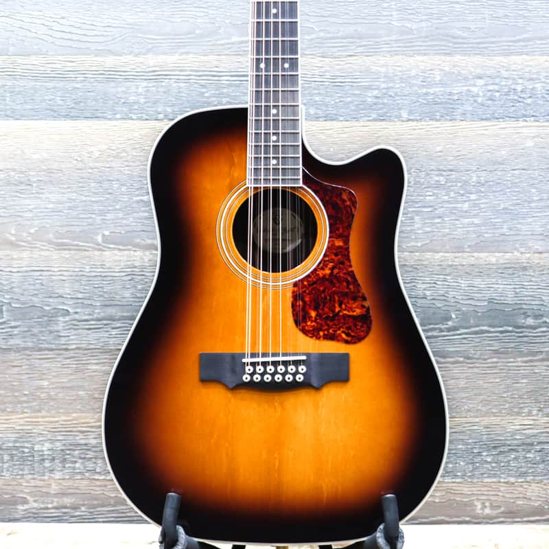 Guild D-2612CE Deluxe Antique Burst Dreadnought 12-String Acoustic Electric Guitar image 1