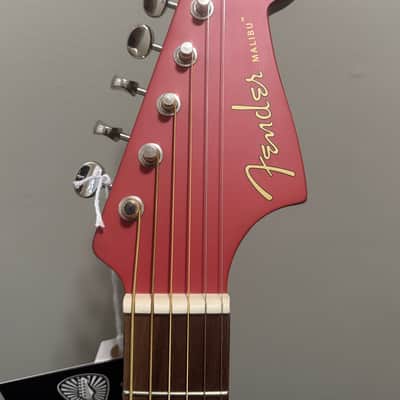 Fender Malibu Player - Walnut Fingerboard, White Pickguard, Fiesta Red image 4