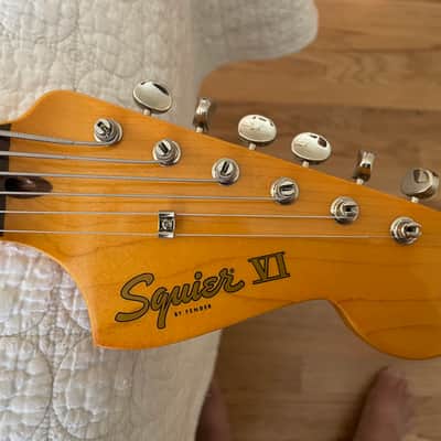 Squier Classic Vibe Bass VI, black, has chip on back, otherwise mint image 5
