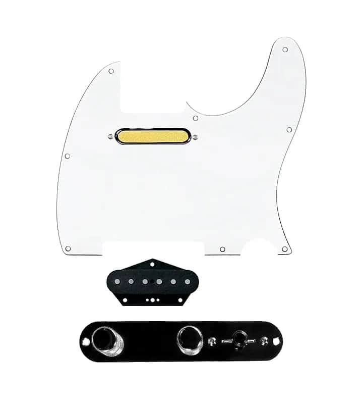 920D Custom Texas Vintage & Gold Foil Pickup and 3 way Reverse Knobs Forward Loaded White / Black Pickguard for Tele Guitars image 1
