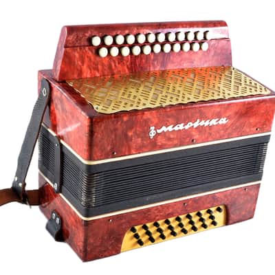 Vintage Marichka Button Accordion, USSR Concertina, Folk Instrument image 4