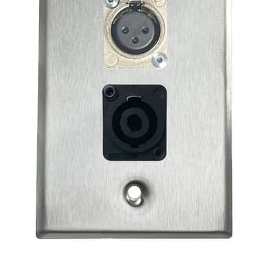 Stainless PROCRAFT SPL-2X-ST-VAR 1 Gang Stainless Pro Audio Installation Wall Plate Loaded, Made in the USA-USB Feed-Thru / RJ45 (CAT 5) Feed-Thru image 5
