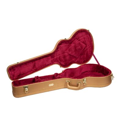 Crossrock Wooden Guitar Case -Fits OM/000-14 Fret Acoustic Guitars -Vintage Hardware, Sponge Lining, Metal Feet, Storage Space-Luxury Gold image 5