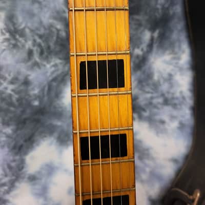 1960's Kay Musical Note Faux Tiger Stripe Parlor Student Guitar Pro Setup Original Soft Shell Case image 6