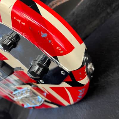 Custom made Frankenbass Wolfgang Van Halen Frankenstein Bass Musikraft Neck Frankenstrat - Red/White/Black image 11