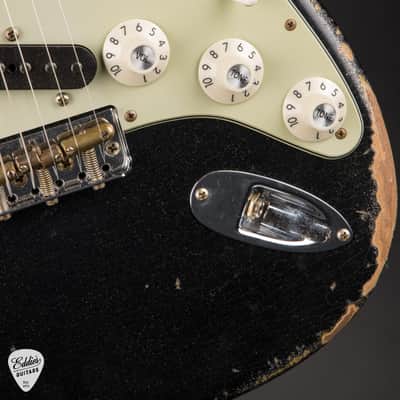 Fender Custom Shop Limited Edition Hotshot Stratocaster Heavy Relic - Black Sparkle over Aged Chartreuse Sparkle/Fender Custom Shop Event Instrument image 15