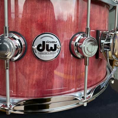 DW Collector's Series Pure Purpleheart 7x14 Snare Drum in Natural Gloss Lacquer w/ Chrome Hardware image 4