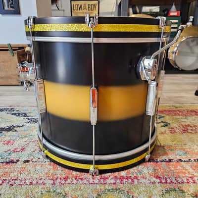 Ludwig Club Date USA 18-14-10" Maple/Poplar 7-ply Shells - Black/Gold Duco image 5