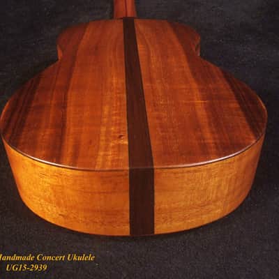 Handcrafted Concert Ukulele, Solid Curly Hawaiian Koa, Doves Soundhole, Soft-bag, Bruce Wei UG15-2939 image 7