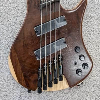 Mint Ibanez EHB1265MSNML Multi Scale Headless 5-String Bass - Natural Mocha image 3