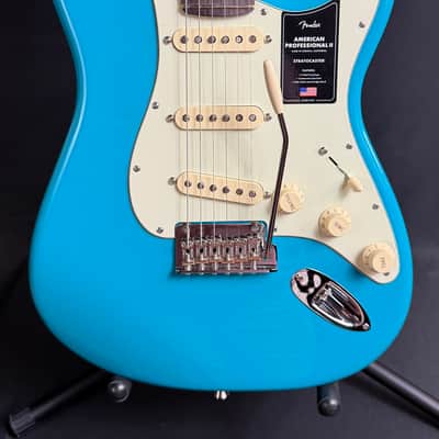 Fender American Professional II Stratocaster Electric Guitar Miami Blue w/ OHSC image 2
