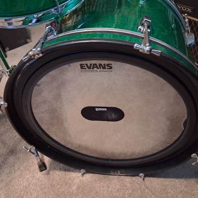 Ludwig Leedy Rogers Custom drum set 50's 60's 70's - Green sparkle image 8