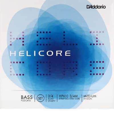 D'Addario HP610 3/4M Helicore Pizzicato Double Bass String Set - 3/4 Size - Medium Tension image 2