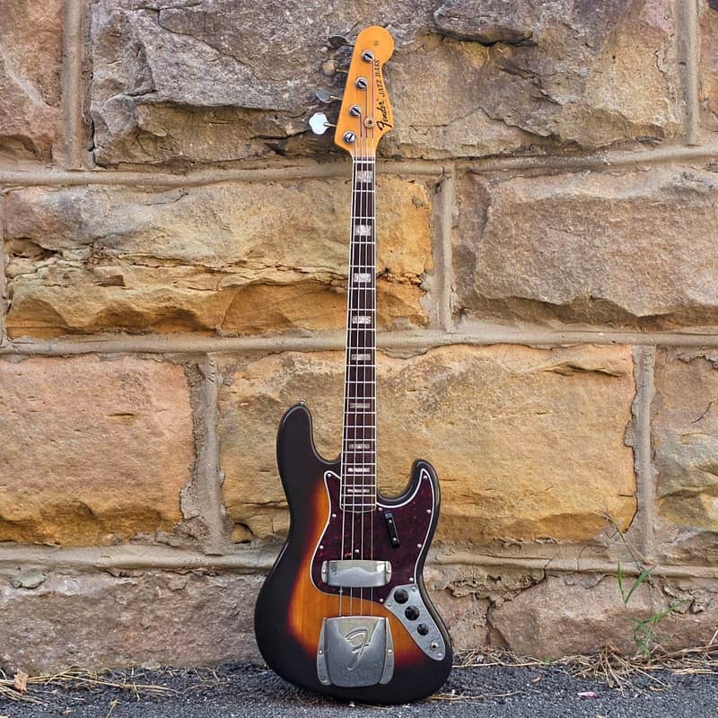 1969 Fender Jazz Bass - Refin Sunburst - w/OHSC - Very Good