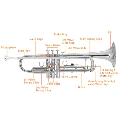 🎅🎄 For Pros and Beginners! Silver (Chrome) Unmarked Trumpet with Case/Bag/Pack +Strap +Cloth! image 12