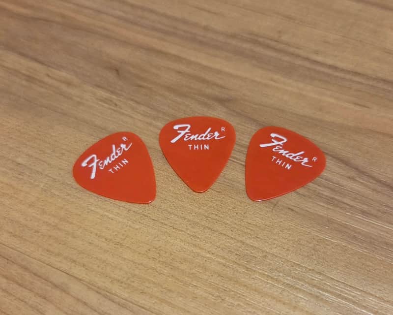 Lot of Three Vintage 1970's Fender Thin Guitar Picks! Rare, Original Case Candy! image 1