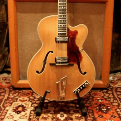 Vintage 1960 Hofner President Thin Natural Archtop Hollow Guitar No.401 w/ OHSC image 4