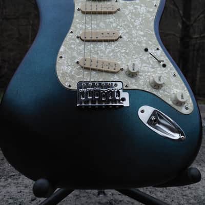 Squier Custom Bullet Stratocaster Upgraded Wilkinson Saddles Humbucker pickups Satin Pearl Blue image 11