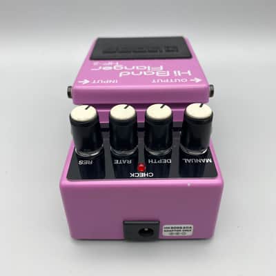 Boss HF-2 Hi Band Flanger (Made in Japan, Vintage Original box, Manual, Green Label) 1985 - 1989 - Pink image 4