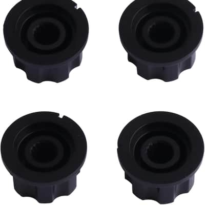 Guitar Potentiometer Control Knobs Volume Tone Knob Mini Effect Pedal Knob 6mm Shaft Black with Silver Cap for Guitar Bass or Effect Pedals and Amps Set of 4Pcs image 2