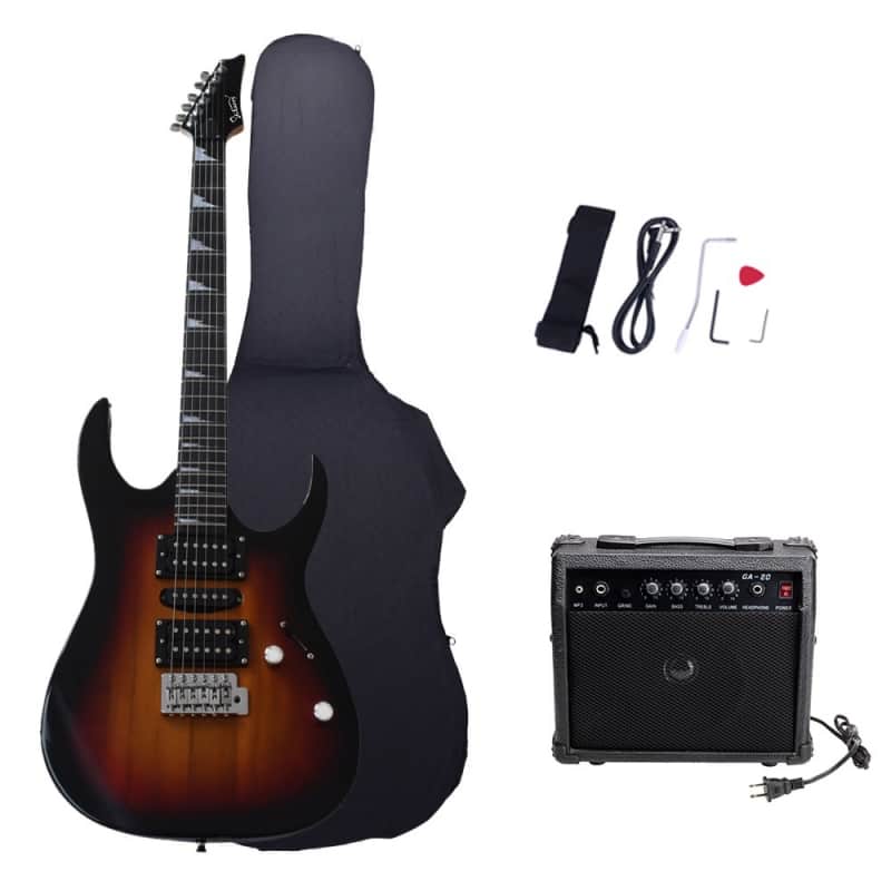 Glarry 170 Type Electric Guitar w/ 20W Amplifier Sunset image 1