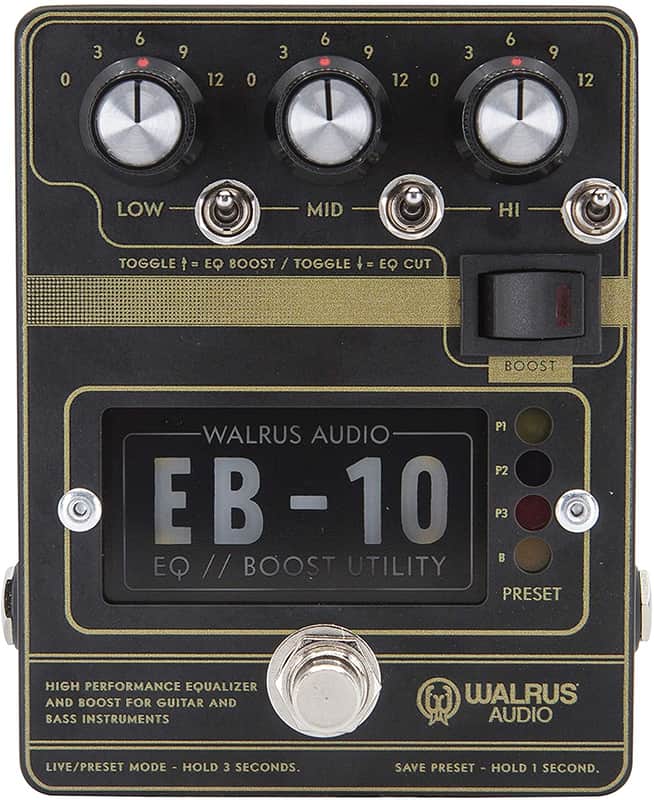 Mint Walrus Audio EB-10 Preamp/EQ/Boost, Black, (900-1049B) image 1