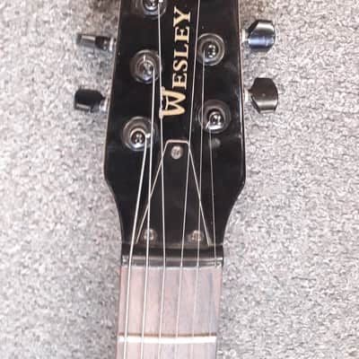 WESLEY travel electric guitar, trans-purple perspex body, used, good condition trans purple image 3