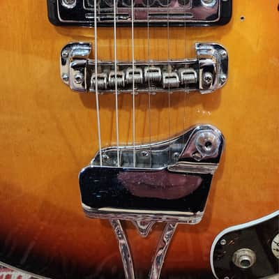 Silvertone/Teisco 1445 Sunburst Thinline Hollowbody 1960s Japan image 13