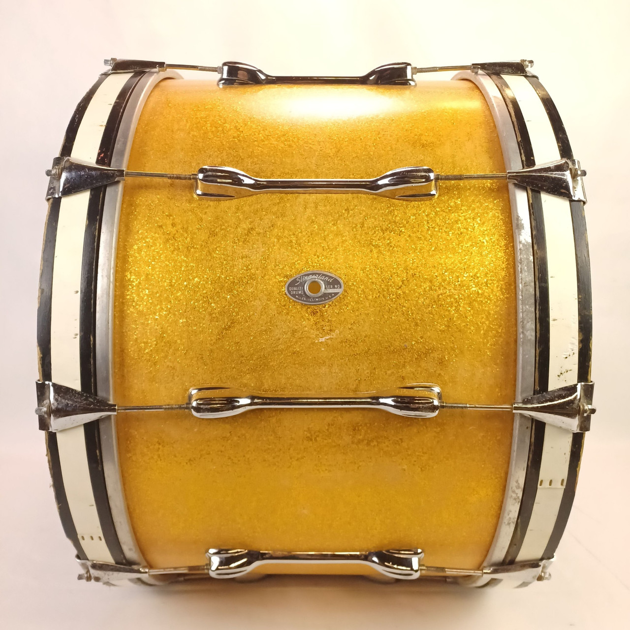 Slingerland 14x22"Gold Sparkle Bass Drum Vintage70s 5ply Maple Marching/Parade — main photograph