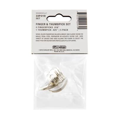 Dunlop 33P.018 Nickel Silver Finger & Thumbpicks, .018" Fingerpicks image 2