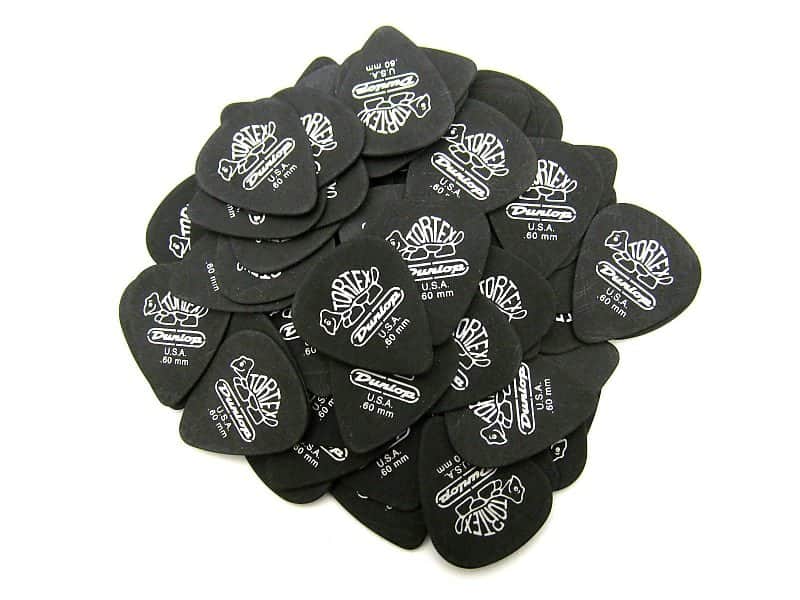 Dunlop Guitar Picks Tortex Pitch Black 72 Pack Standard .60mm 488R.60 image 1