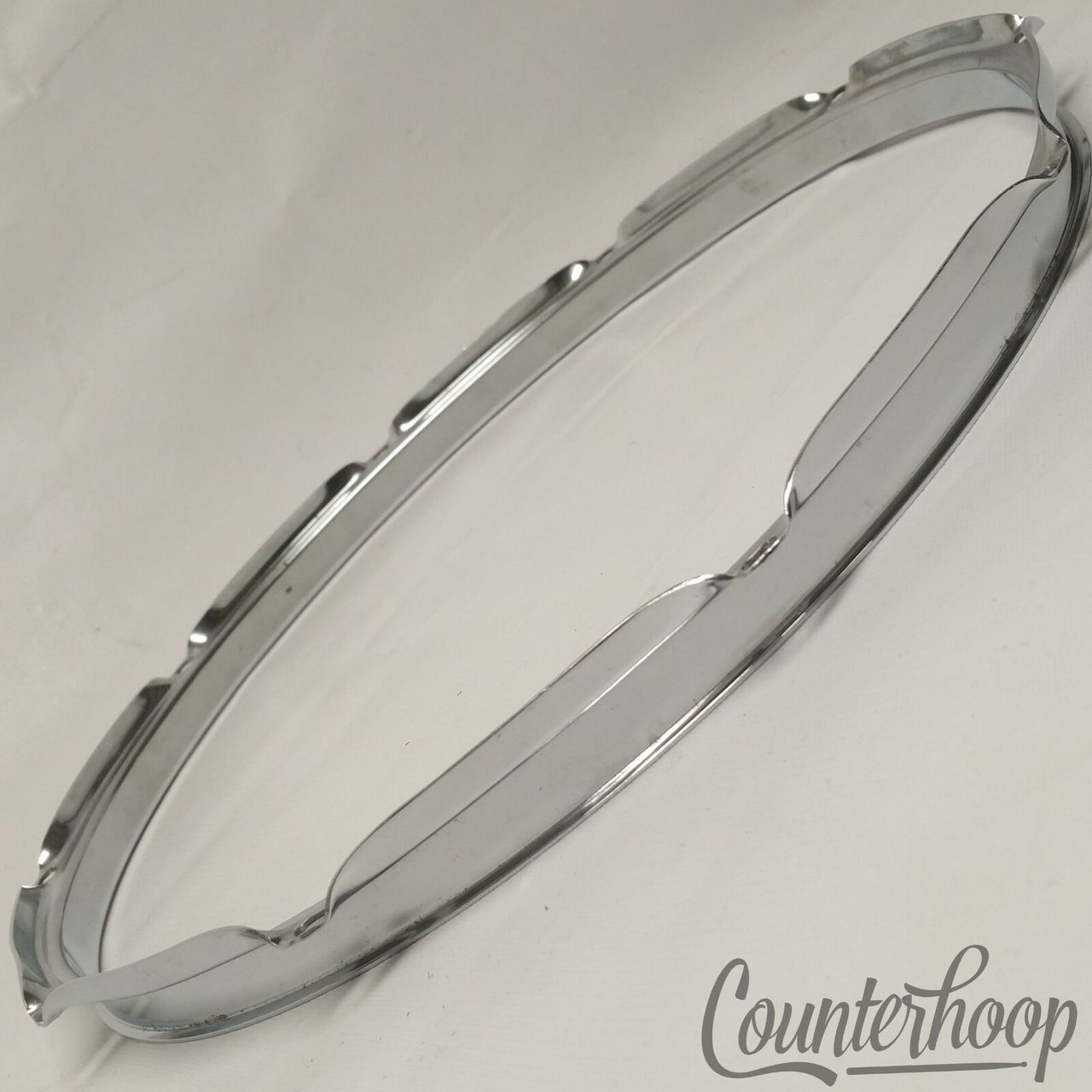 Ludwig 14" Supraphonic Snare Drum Batter Rim/Hoop 10-Lug-Hole Chrome Vintage 60s — main photograph