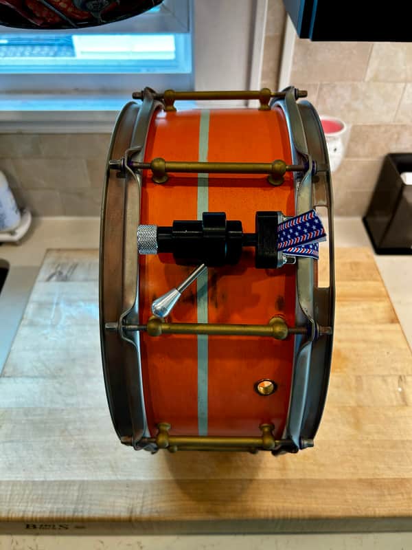 Custom-Homemade 6” x 14” Snare Drum Early 2000s - Satin retro salmon pink painted image 1
