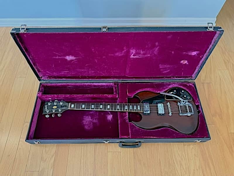 1972 USA Gibson SG Pro Electric Guitar w/ OHSC, Bigsby Tail Piece, P90 Pickups, Very Good Condition image 1