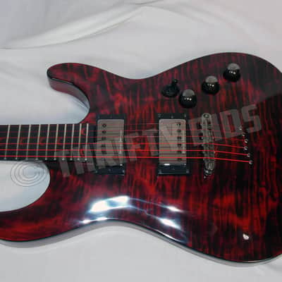 Schecter Diamond Series C-1 Blood Moon BloodMoon 2006-2007 Red Quilted Maple Top Duncan Designed PU image 14
