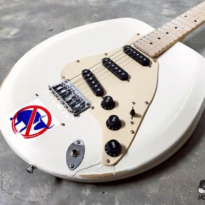 Jack's Guitarcheology "The Stratocrapper" Toilet Seat Electric Guitar (2021, Oly. White Relic) image 4