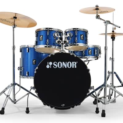 Sonor AQX Stage Blue Ocean Sparkle 5pc Kit 22x16, 10x7, 12x8, 16x15, 14x5.5 | Drums & Hardware | NEW Authorized Dealer image 2