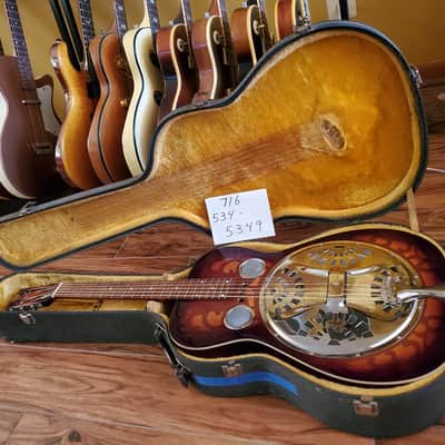 Vintage 1983 Dobro model 66B Rare Round neck Sandblasted Birch collectors grade with pickup and HSC image 19