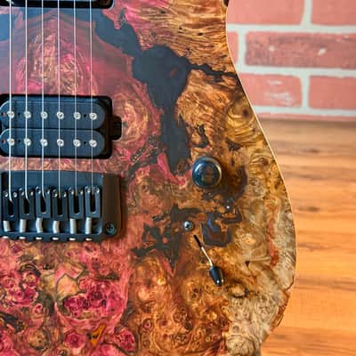 Schecter USA Custom Shop Sunset Extreme Electric Guitar - Natural Satin Stabilized Burl Top image 3