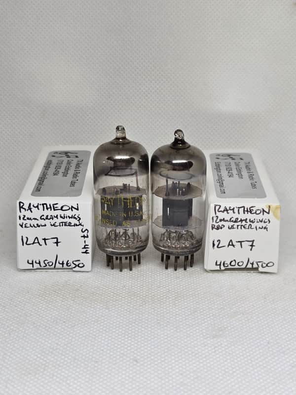 Raytheon 12AT7 Gray Plate Well Matched (4.3%) Pair NOS ECC81 image 1