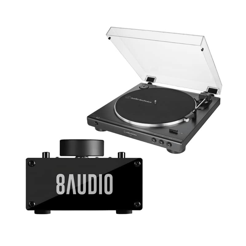 Audio-Technica AT-LP60X Belt-Drive Stereo Turntable with Amplifier System Bundle